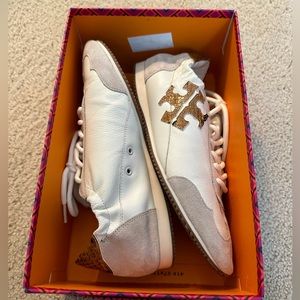 Tory Burch Sneaker (Nat-Suede/Stamped Snake Printed Leather)